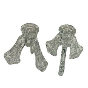 Set of 2 Czechoslovakian 3 Legged Candle Holder Libochovice Glassworks 1930's